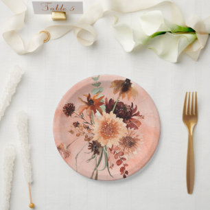 Plato De Papel Placas de papel para Bouquet Floral de Terracotta