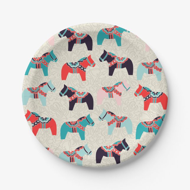 Plato De Papel Placas de papel para caballos de Dala (Anverso)