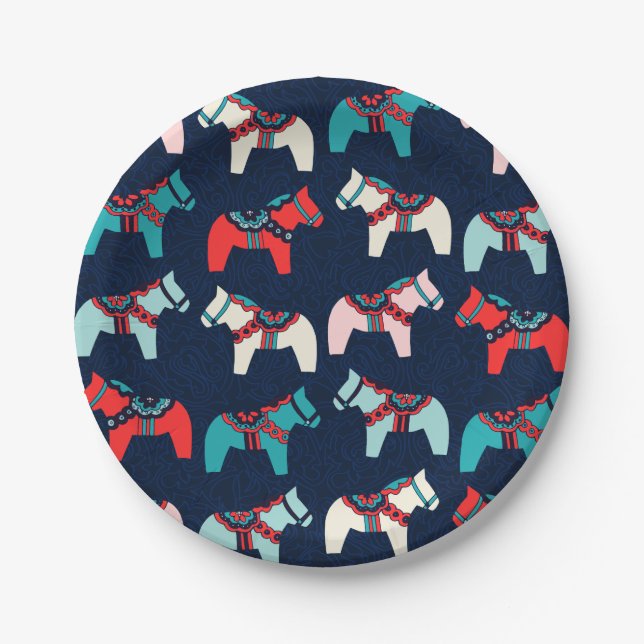 Plato De Papel Placas de papel para caballos de Dala (Anverso)