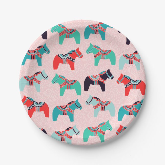 Plato De Papel Placas de papel para caballos de Dala (Anverso)