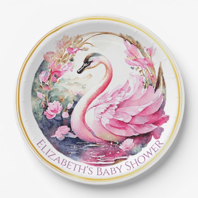 Plato De Papel Placas de papel para cisne caprichosas (Anverso)