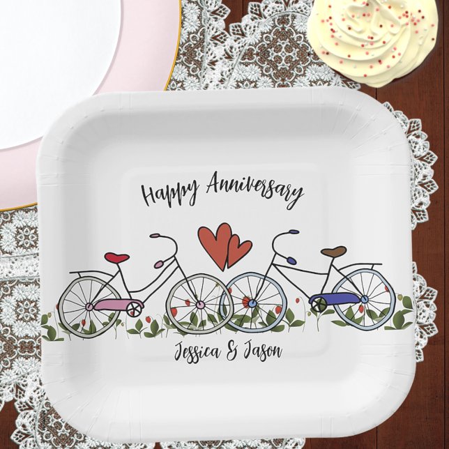 Plato De Papel Placas de papel para el aniversario de los amantes (Subido por el creador)