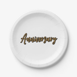 Plato De Papel Placas de papel para el aniversario de oro