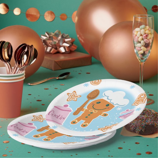Plato De Papel Placas de papel para el chef Gingerbread (Multi)