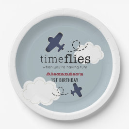 Plato De Papel Placas de papel para el cumpleaños de Time Flies A