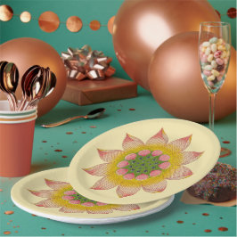 Plato De Papel Placas de papel para el diseño de flores acuáticas
