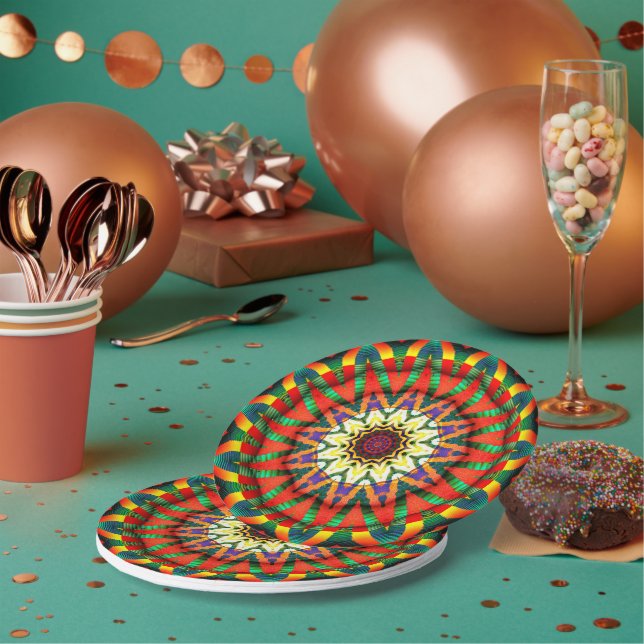 Plato De Papel Placas de papel para el diseño fractal estelar fes (Multi)