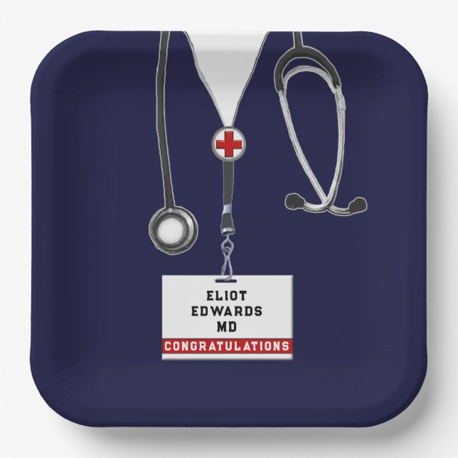 Plato De Papel Placas de papel para el partido de graduación de l (Anverso)