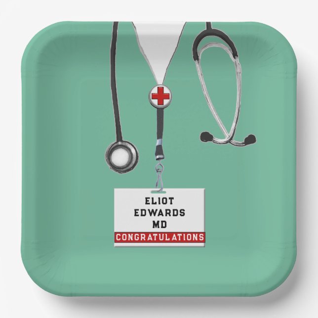 Plato De Papel Placas de papel para el partido de graduación de l (Anverso)