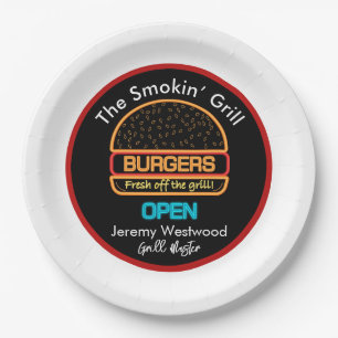Plato De Papel Placas de papel para el patrón de hamburguesas de