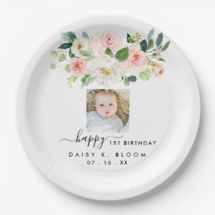 Plato De Papel Placas de papel para el primer cumpleaños