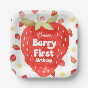 Plato De Papel Placas de papel para el primer cumpleaños de Berry