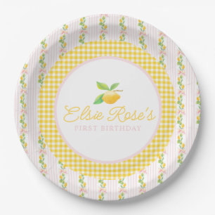 Plato De Papel Placas de papel para el primer cumpleaños de Lemon