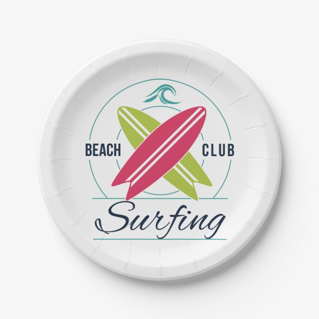 Plato De Papel Placas de papel para el surf en Beach Club (Anverso)