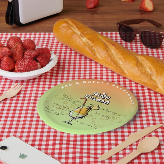 Plato De Papel Placas de papel para Fiesta de cócteles Sundowner  (Picnic)