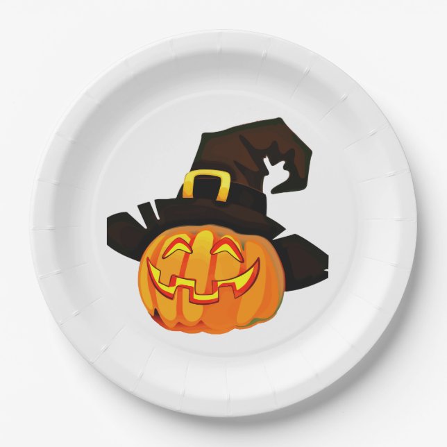 Plato De Papel Placas de papel para fiestas de Halloween (Anverso)