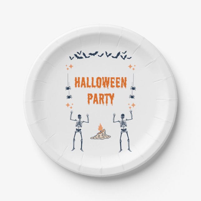 Plato De Papel Placas de papel para fiestas de Halloween (Anverso)