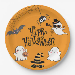 Plato De Papel Placas de papel para fiestas de Halloween, bonitas