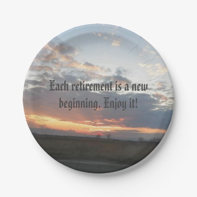 Plato De Papel placas de papel para fiestas de jubilación (Anverso)