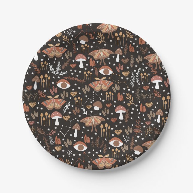 Plato De Papel Placas de papel para hongos de Woodland (Anverso)