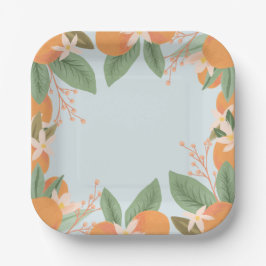 Plato De Papel Placas de papel para la ducha de flores de cítrico