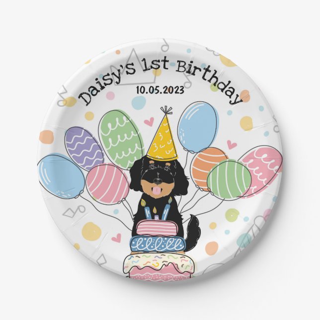 Plato De Papel Placas de papel para la fiesta de cumpleaños del p (Anverso)