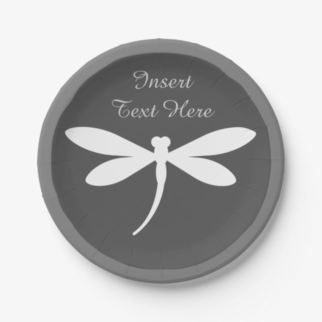 Plato De Papel Placas de papel para libélula personalizado - Mono (Anverso)