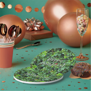 Plato De Papel Placas de papel para los Navidades de Berry Green