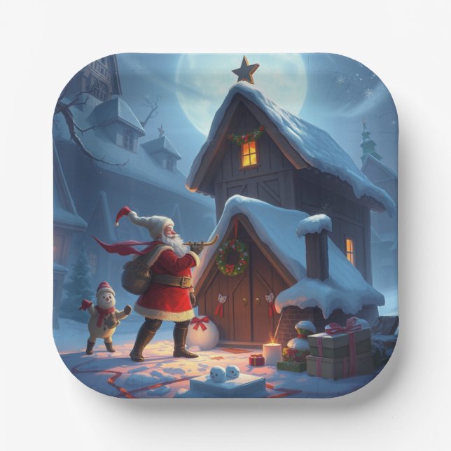 Plato De Papel Placas de papel para navidades (Anverso)