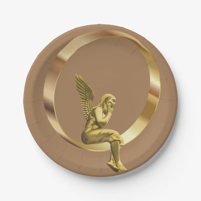 Plato De Papel Placas de papel para navidades, Ángel (Anverso)