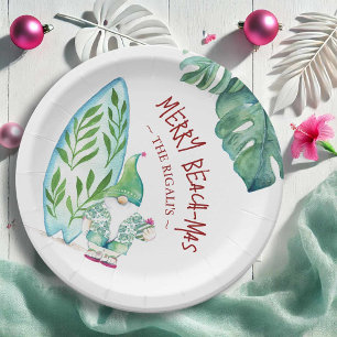 Plato De Papel Placas de papel para Navidades de playa Santa trop