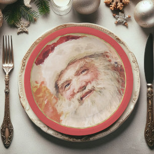 Plato De Papel Placas de papel para Navidades de Santa Claus
