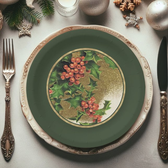 Plato De Papel Placas de papel para Navidades de Santa Claus (Christmas paper plates, Santa Claus Xmas paper plates)