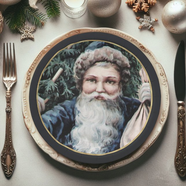 Plato De Papel Placas de papel para Navidades de Santa Claus (Christmas paper plates, Santa Claus Xmas paper plates)
