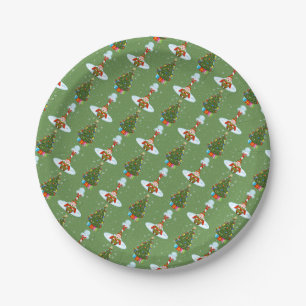 Plato De Papel Placas de papel para Navidades elfos con sueño