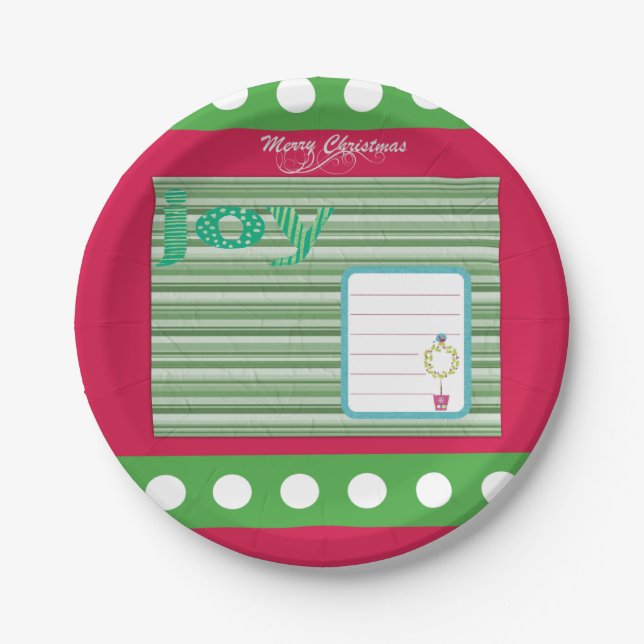 Plato De Papel Placas de papel para navidades, Feliz Navidad (Anverso)