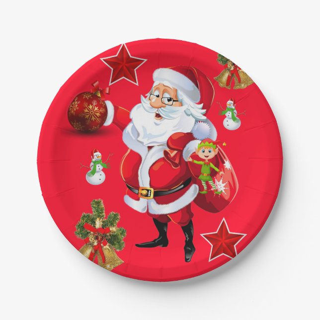 Plato De Papel Placas de papel para navidades, Feliz Navidad Sant (Anverso)