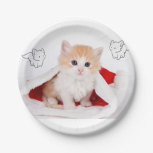 Plato De Papel Placas de papel para navidades, gatitos