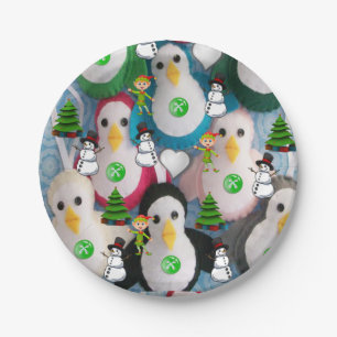 Plato De Papel Placas de papel para navidades, pingüino