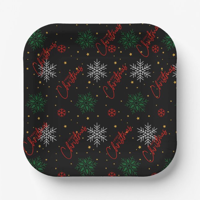 Plato De Papel Placas de papel para navidades, placa de papel red (Anverso)