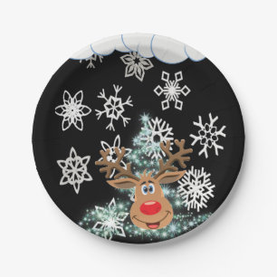 Plato De Papel Placas de papel para navidades, renos