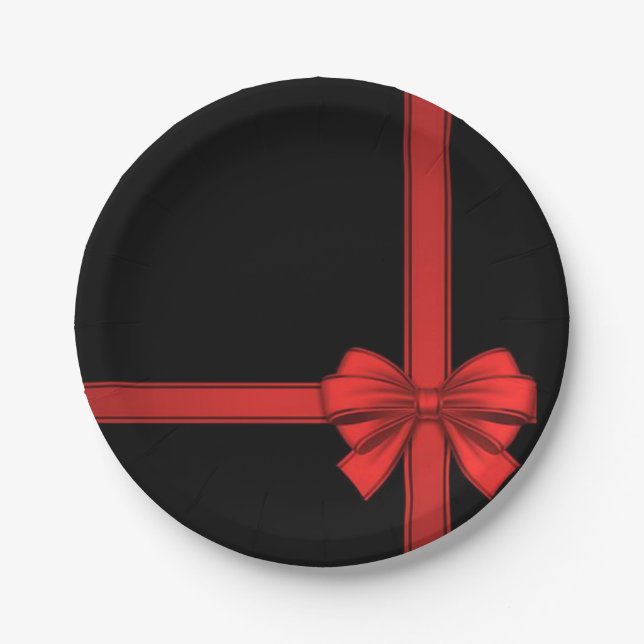 Plato De Papel Placas de papel para navidades, reverso rojo (Anverso)