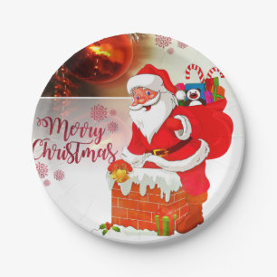 Plato De Papel Placas de papel para navidades, Santa
