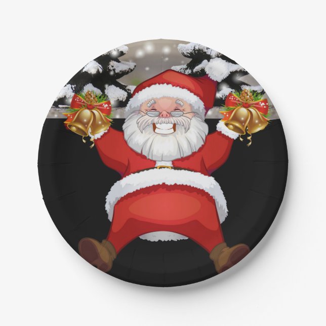 Plato De Papel Placas de papel para navidades, Santa (Anverso)