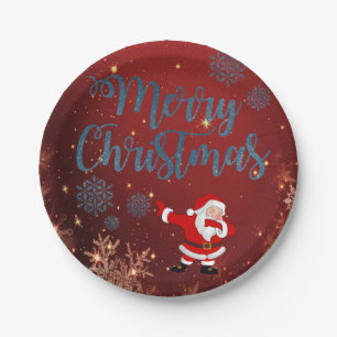 Plato De Papel Placas de papel para navidades, Santa