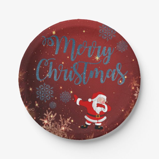 Plato De Papel Placas de papel para navidades, Santa (Anverso)