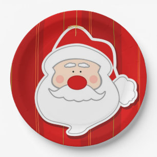 Plato De Papel Placas de papel para navidades/Santa Claus