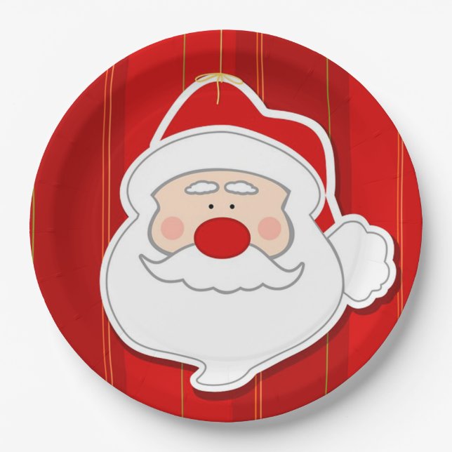 Plato De Papel Placas de papel para navidades/Santa Claus (Anverso)
