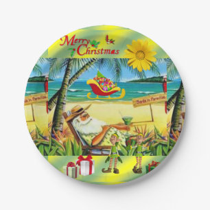 Plato De Papel Placas de papel para navidades, Summer Beach Bum S