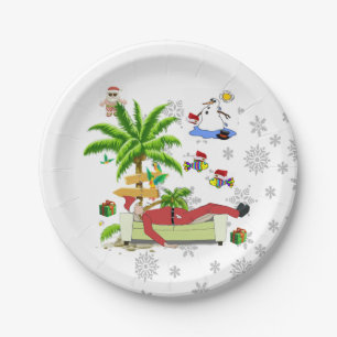 Plato De Papel Placas de papel para navidades, Summer Beach Bum S